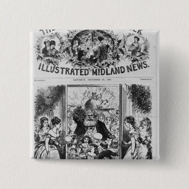 Bringing in Christmas 2 Inch Square Button (Front)