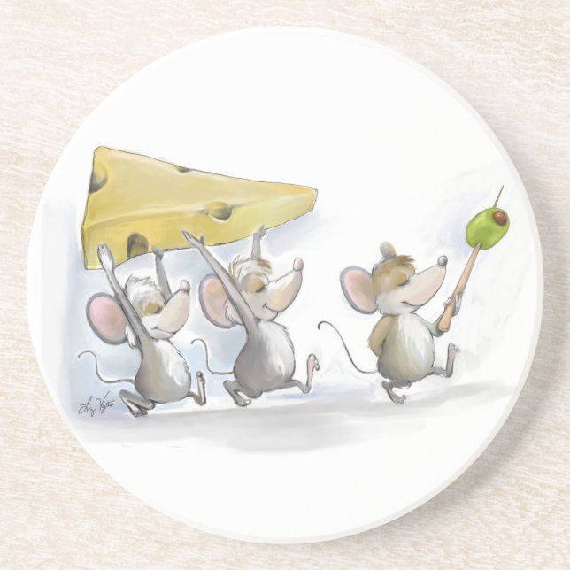 Bringing In The Cheese (with Olives) Coaster (Front)