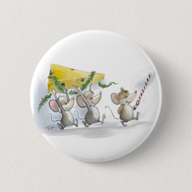 Bringing In The Christmas Cheese Button (Front)