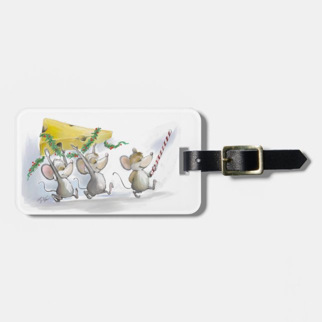 Bringing In The Christmas Cheese luggage Tag (Front Horizontal)