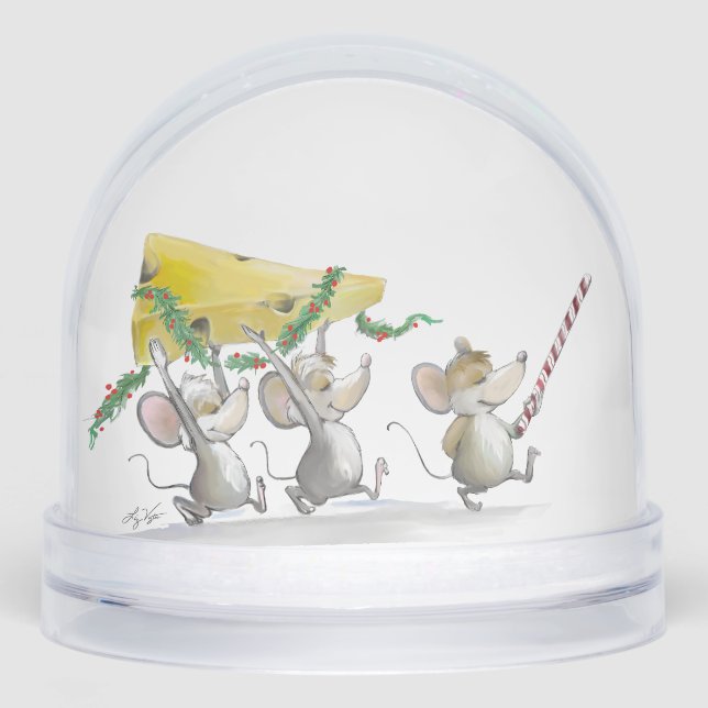 Bringing In The Christmas Cheese  Snowglobe (Front)