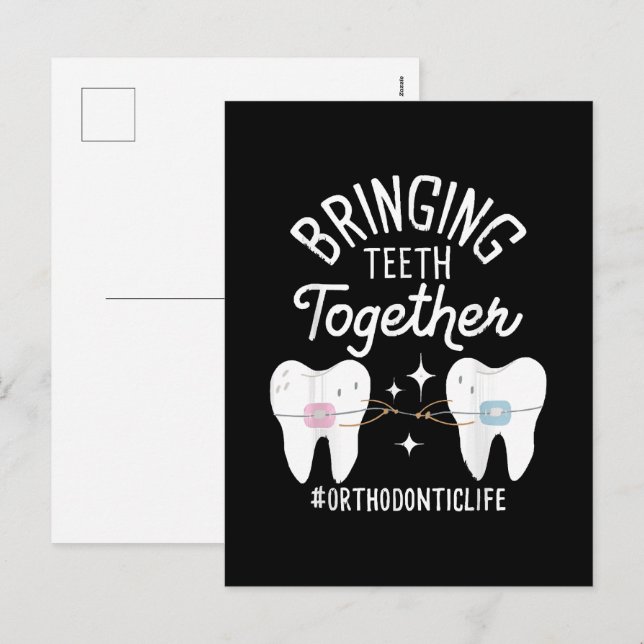Bringing Teeth Together - Orthodontist  Holiday Postcard (Front/Back)