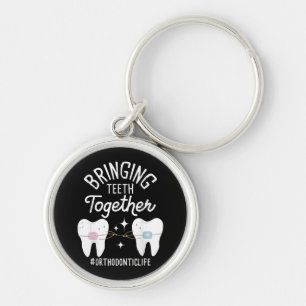Bringing Teeth Together - Orthodontist  Keychain