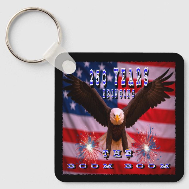 Bringing the Boom Patriotic Eagle Keychain (Front)