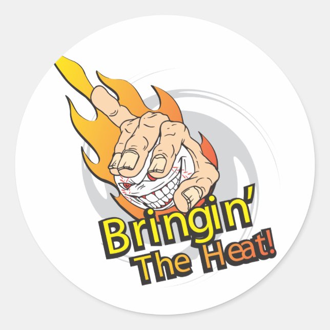 Bringing The Heat Baseball Classic Round Sticker (Front)