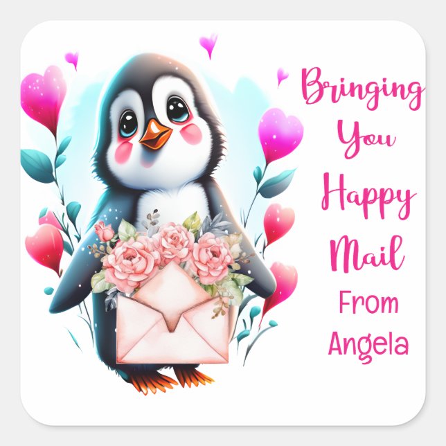 Bringing You Happy Mail Personalized Stickers (Front)