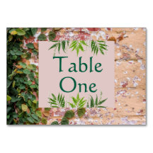 Briques peintes Green Ivy Mariage Numéros de table
