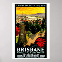 Brisbane Australia Travel 1920s POSTER PRINT A5-A1
