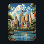 Brisbane Australia Travel Art Vintage Magnet<br><div class="desc">Brisbane retro vector travel design. Brisbane,  the vibrant capital of Queensland,  Australia,  is a city that seamlessly blends urban energy with laid-back charm. Nestled on the banks of the Brisbane River,  it boasts a subtropical climate,  stunning natural beauty,  and a rich cultural tapestry.</div>