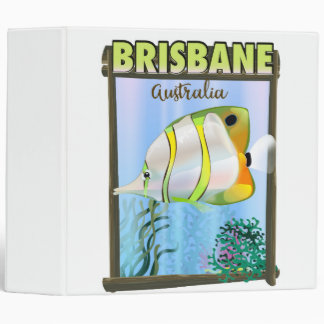 Brisbane Australia Tropical travel poster Binder