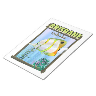 Brisbane Australia Tropical travel poster Notepad