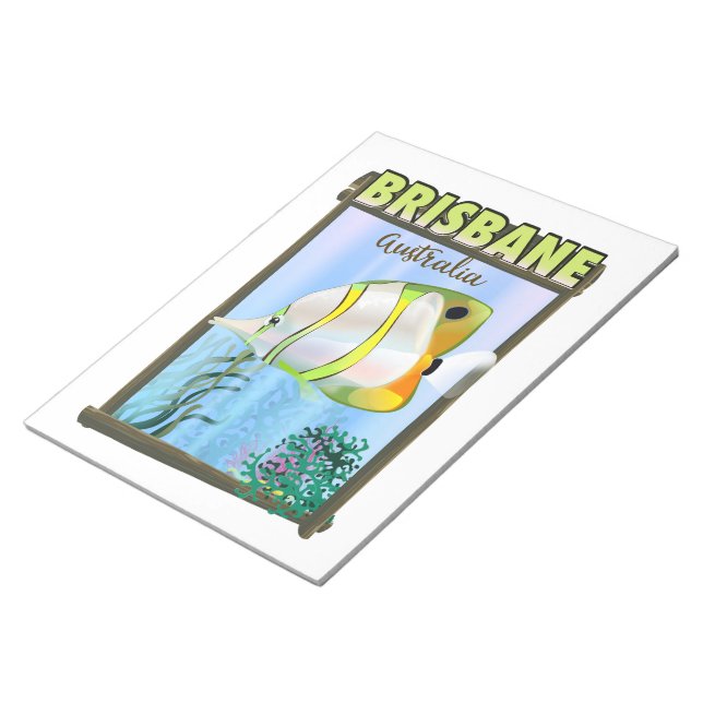 Brisbane Australia Tropical travel poster Notepad (Angled)