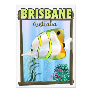 Brisbane Australie poster de voyage tropical