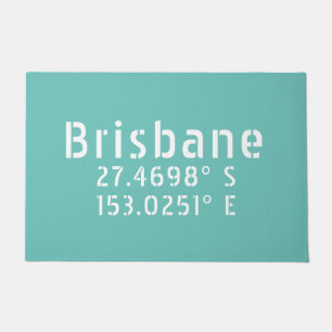 Brisbane Latitude Longitude Doormat