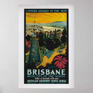 Brisbane, River City of the North by Percy Trompf Poster