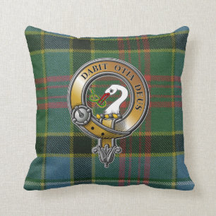 Brisbane Tartan & Badge Throw Pillow