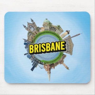 Brisbane tiny little planet landmark architecture mouse pad