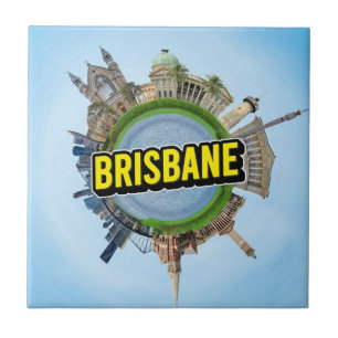 Brisbane tiny little planet landmark architecture  tile