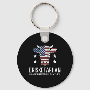 Brisket Bbq For Men Funny Dark Humour Brisketarian Keychain