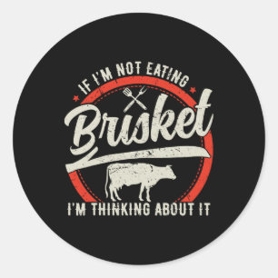 Brisket Beef Grilling Bbq Grill Master  Classic Round Sticker