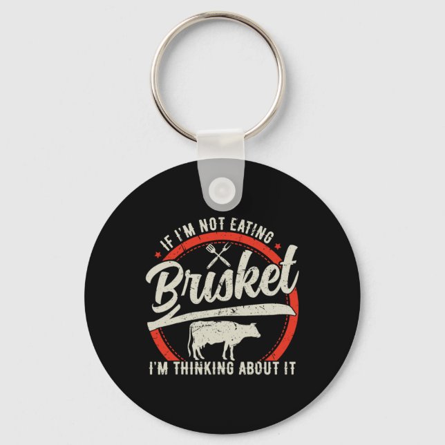 Brisket Beef Grilling Bbq Grill Master  Keychain (Front)