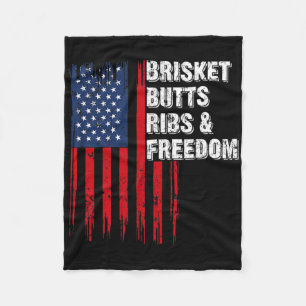 Brisket Butts Ribs And Freedom Steak Cooking Beef  Fleece Blanket