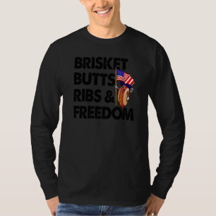 Brisket Butts Ribs & Freedom Women Foodie Sausage T-Shirt