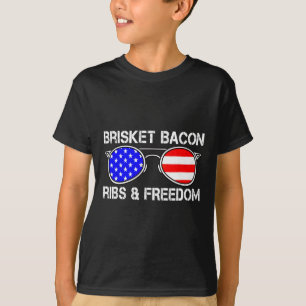 Brisket Bycon Ribs And Freedom Grill Bbq Meat Smok T-Shirt