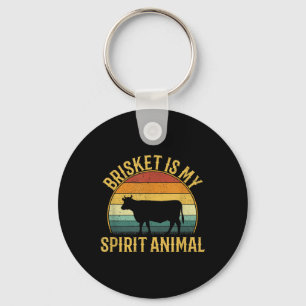 Brisket Is My Spirit Animal, Funny Meat Barbecue Keychain