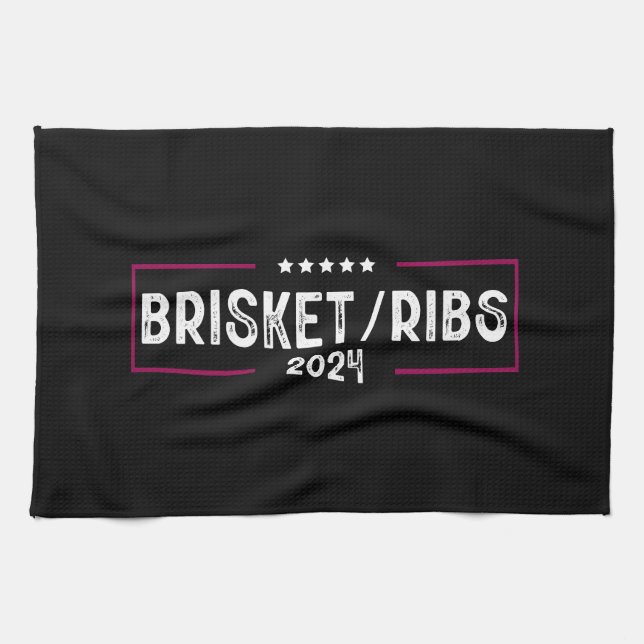 Brisket Ribs 2024 BBQ Barbecue Political Election Kitchen Towel (Horizontal)