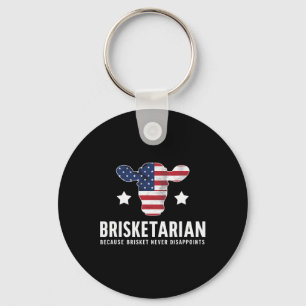 Brisketarian Brisket Bbq Lovers Funny Humour Byrbe Keychain