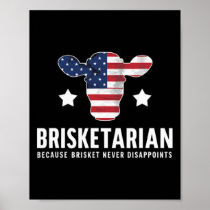 Brisketarian Brisket Bbq Lovers Funny Humour Byrbe Poster