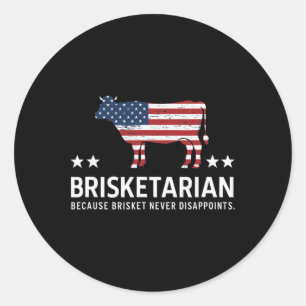 Brisketarian Brisket Bbq Meat Humour Bbq Men  Classic Round Sticker