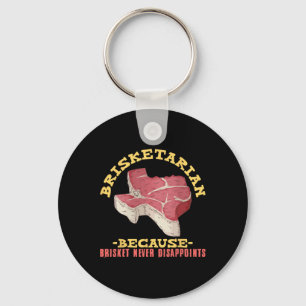 Brisketarian Funny Texas Bbq Meat Lover Keychain