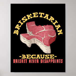 Brisketarian Funny Texas Bbq Meat Lover  Poster