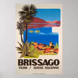 Brissago, Tessin, Suisse, affiche de voyage