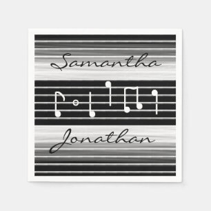Bristles Musical Notes Personalized Napkin