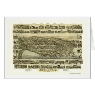 Bristol, carte panoramique de RI - 1891