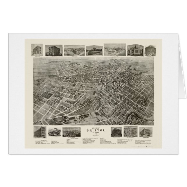 Bristol, carte panoramique de TN - 1912 (Devant horizontal)
