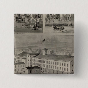 Bristol Connecticut Illustration 2 Inch Square Button