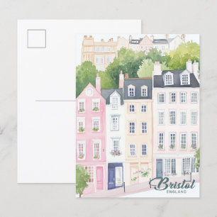 Bristol England Gouache Paint Illustration Travel Postcard