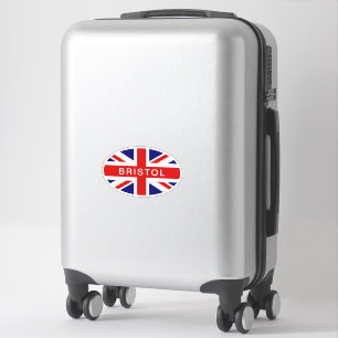 Bristol English Union Jack flag oval vinyl