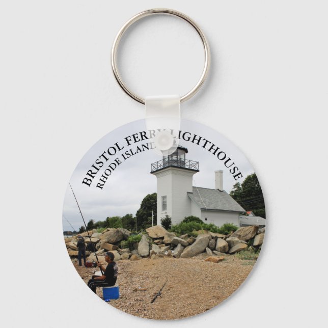 Bristol Ferry Lighthouse, Rhode Island Keychain (Front)