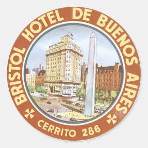 Bristol Hotel De Buenos Aires Classic Round Sticker