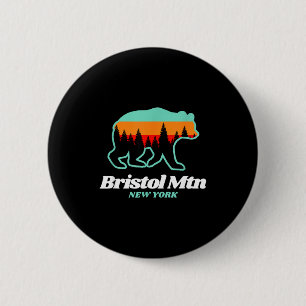 Bristol mountain new york skiing snowboarding bear 2 inch round button