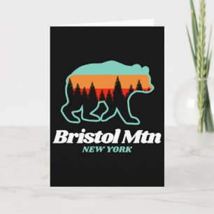 Bristol Mountain New York Skiing Snowboarding Bear Card