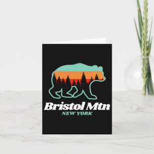 Bristol Mountain New York Skiing Snowboarding Bear Card