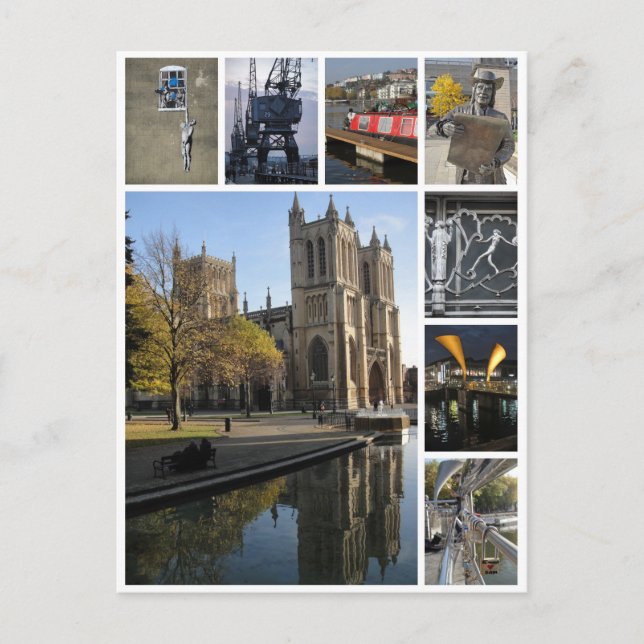 Bristol multi-image portrait view postcard (Front)