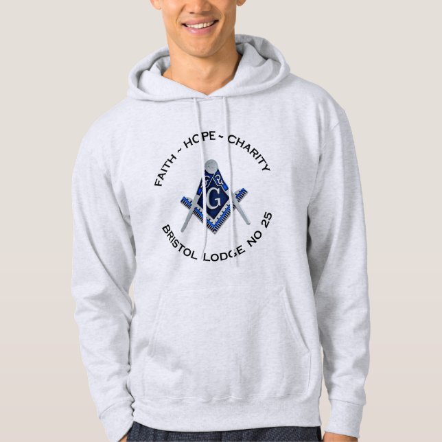 Bristol No 25 Masonic Men's Hoodie (Front)