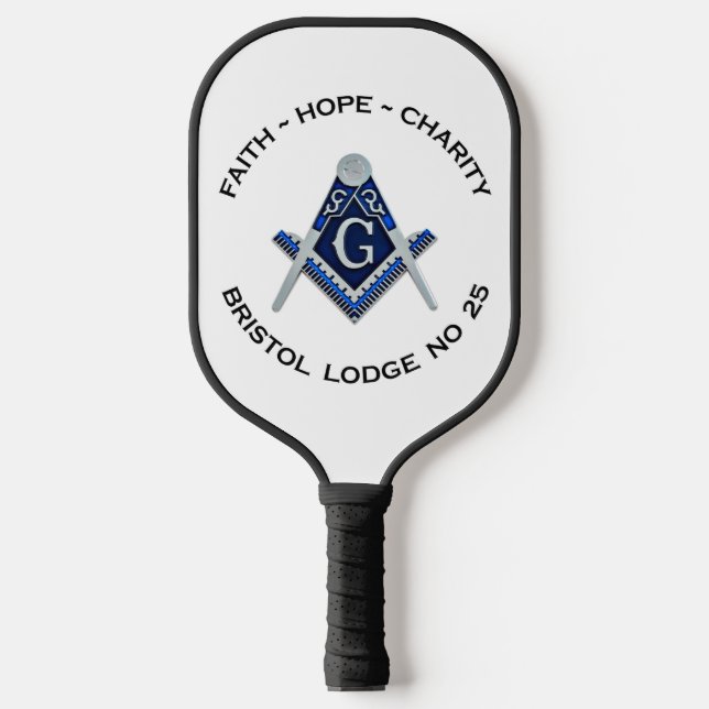 Bristol No 25 Masonic Pickleball Paddle (Front)